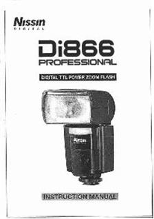 Nissin Di 866 manual. Camera Instructions.